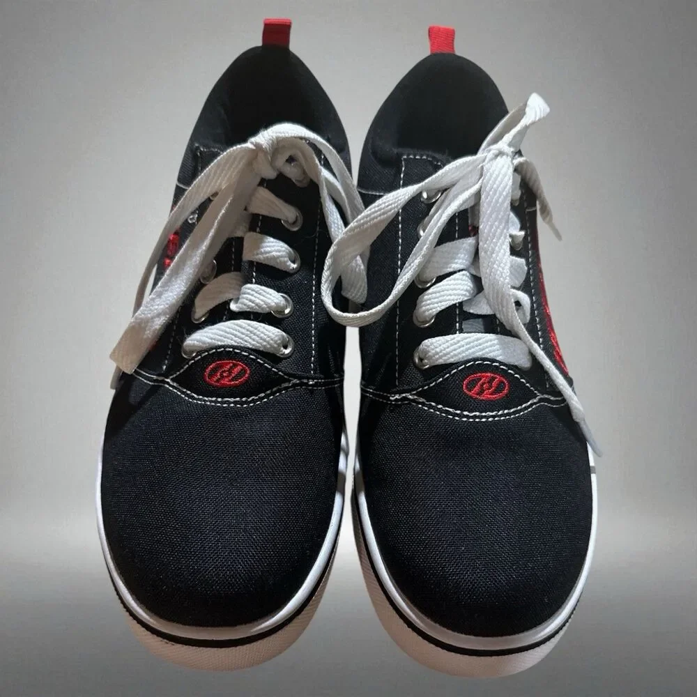 Heelys Pro 20 GR8 Roller Shoes Youth 6 Black Red Skate Sneakers Wheels Installed